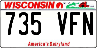 WI license plate 735VFN
