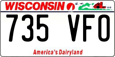 WI license plate 735VFO
