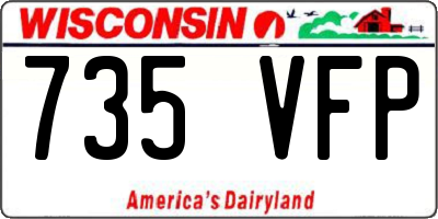 WI license plate 735VFP