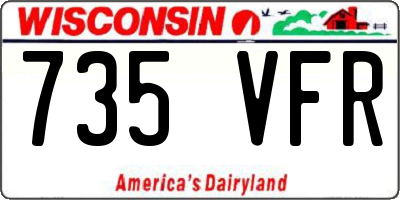 WI license plate 735VFR