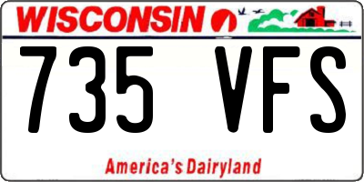 WI license plate 735VFS