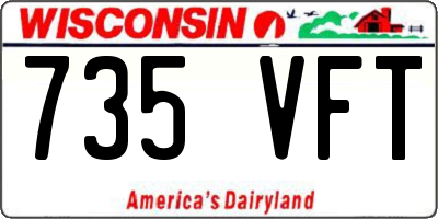 WI license plate 735VFT