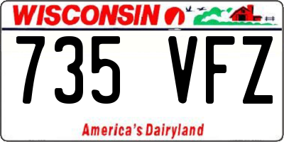 WI license plate 735VFZ