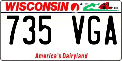 WI license plate 735VGA
