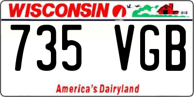 WI license plate 735VGB