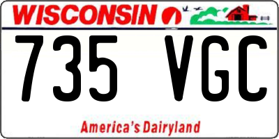 WI license plate 735VGC