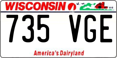 WI license plate 735VGE