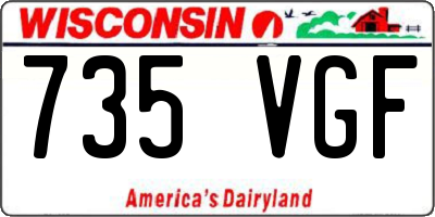 WI license plate 735VGF