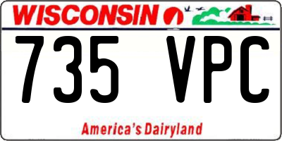 WI license plate 735VPC