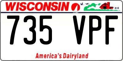 WI license plate 735VPF