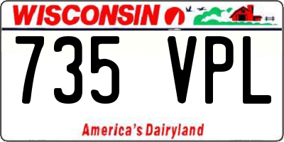 WI license plate 735VPL