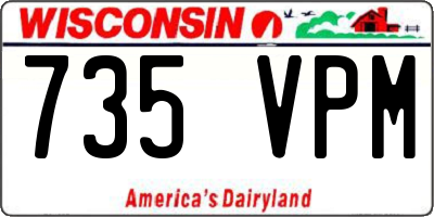 WI license plate 735VPM