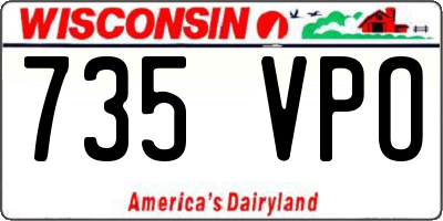 WI license plate 735VPO