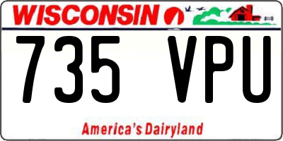 WI license plate 735VPU