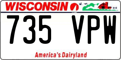 WI license plate 735VPW