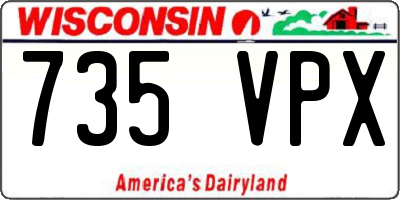 WI license plate 735VPX