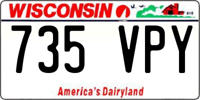 WI license plate 735VPY