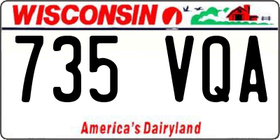 WI license plate 735VQA