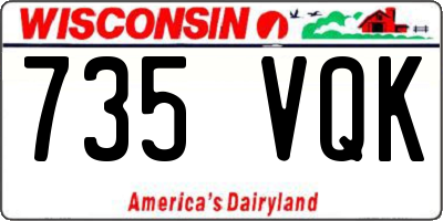 WI license plate 735VQK