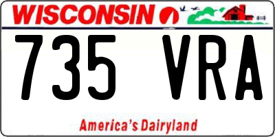 WI license plate 735VRA