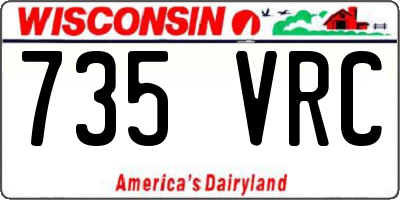 WI license plate 735VRC