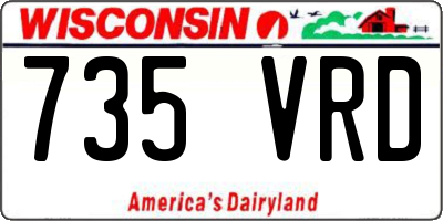 WI license plate 735VRD