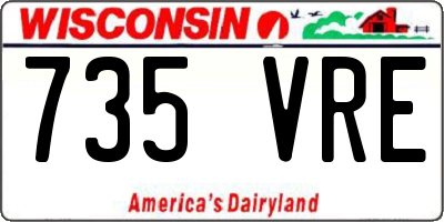 WI license plate 735VRE