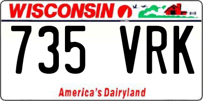 WI license plate 735VRK