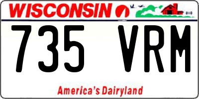 WI license plate 735VRM
