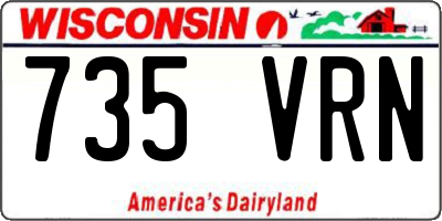 WI license plate 735VRN