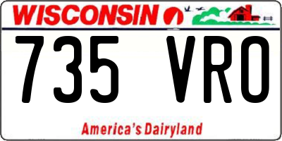 WI license plate 735VRO