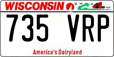 WI license plate 735VRP