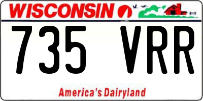 WI license plate 735VRR