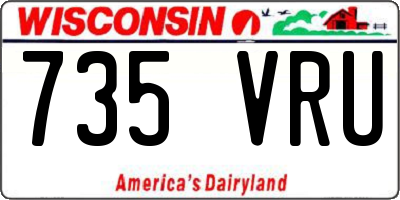 WI license plate 735VRU