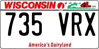 WI license plate 735VRX