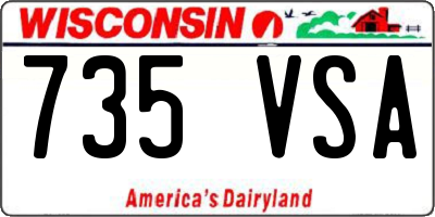 WI license plate 735VSA