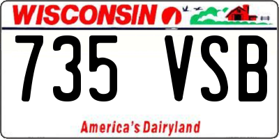 WI license plate 735VSB