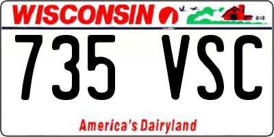 WI license plate 735VSC