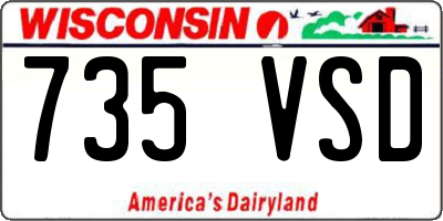 WI license plate 735VSD