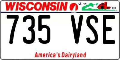 WI license plate 735VSE