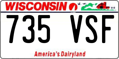 WI license plate 735VSF