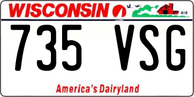 WI license plate 735VSG