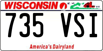 WI license plate 735VSI