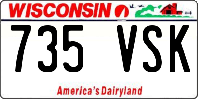 WI license plate 735VSK