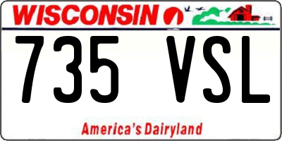 WI license plate 735VSL