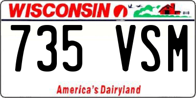 WI license plate 735VSM