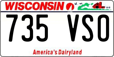 WI license plate 735VSO