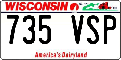 WI license plate 735VSP