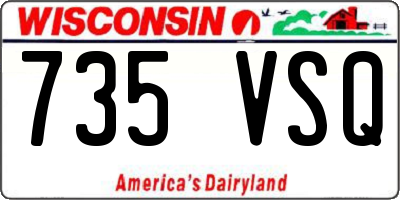 WI license plate 735VSQ