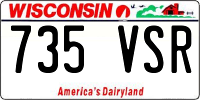 WI license plate 735VSR